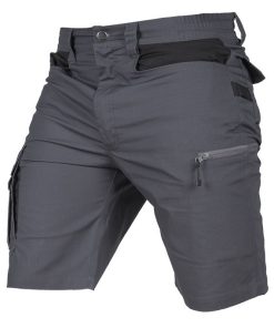 BERMUDAS DE TRABAJO FRIGG ELASTANO 215 G/M2 GRIS OSCURO CON DETALLES NEGROS TALLA 54