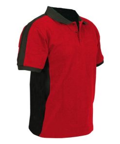 POLO HELA ELASTANO 210 G/M2 ROJO OSCURO-NEGRO TALLA XL