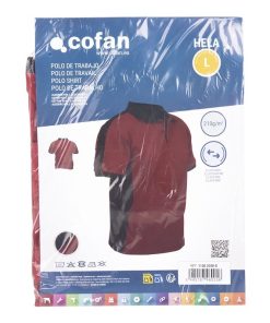 POLO HELA ELASTANO 210 G/M2 ROJO OSCURO-NEGRO TALLA M