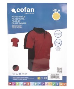 POLO HELA ELASTANO 200 G/M2 ROJO OSCURO-NEGRO TALLA S