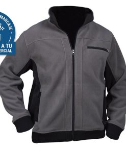 CHAQUETA POLAR MODELO WALKER 370 G/M GRIS-NEGRO TALLA XXL