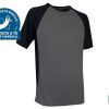 CAMISETA TRANSPIRABLE MODELO PILOTE GRIS-NEGRA 160 g/m2 TALLA-L