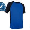 CAMISETA TRANSPIRABLE MODELO PILOTE AZUL-NEGRA 160 g/m2 TALLA-XXXL
