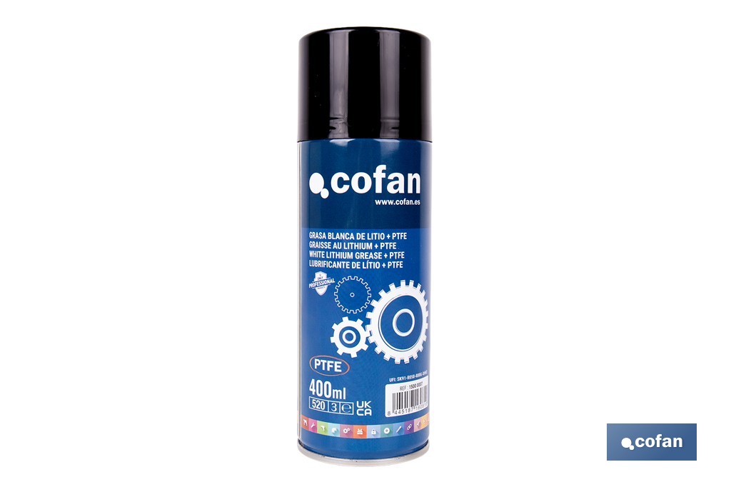 GRASA BLANCA DE LITIO+PTFE 400 ML 2 GRASA BLANCA DE LITIO+PTFE 400 ML - Imagen 2