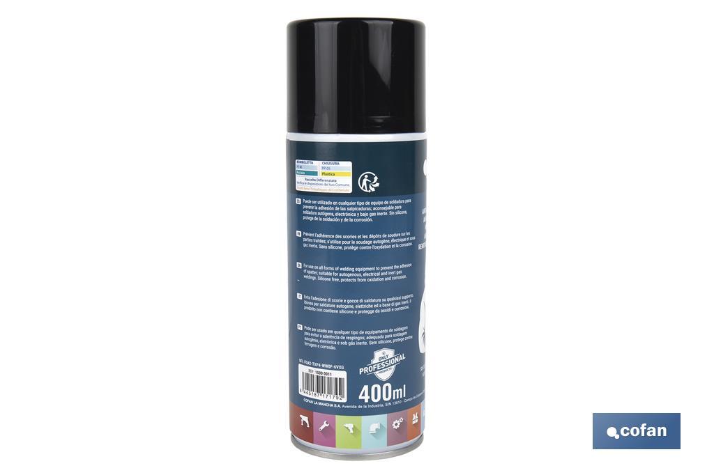 ANTIADHESIVO PARA SOLDADURAS 400 ML 3 ANTIADHESIVO PARA SOLDADURAS 400 ML - Imagen 3