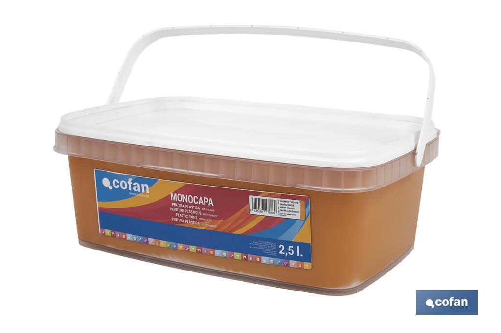 PINTURA PLÁSTICA MONOCAPA Naranja Tostado (2,5 LT) 4 PINTURA PLÁSTICA MONOCAPA Naranja Tostado (2,5 LT) - Imagen 4