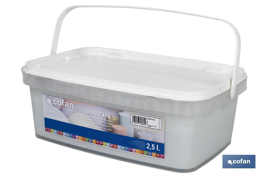 PINTURA PLÁSTICA MONOCAPA VERDE AGUA 2,5 L 4 PINTURA PLÁSTICA MONOCAPA VERDE AGUA 2,5 L - Imagen 4