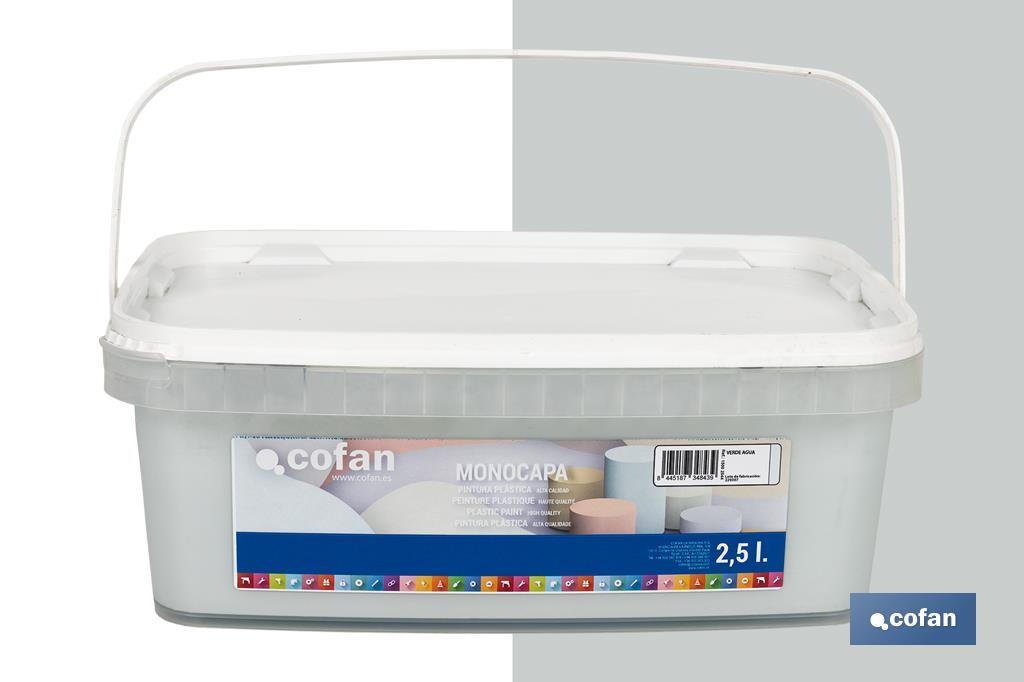 PINTURA PLÁSTICA MONOCAPA VERDE AGUA 2,5 L 2 PINTURA PLÁSTICA MONOCAPA VERDE AGUA 2,5 L - Imagen 2