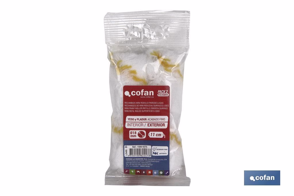 PACK 2 RECAMBIOS MINI RODILLO PAREDES LISAS 6CM - Imagen 4