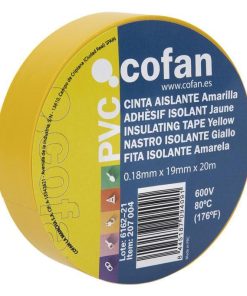 CINTA AISLANTE 180 Micras AMARILLA 19mmX20 Metros venta unitaria