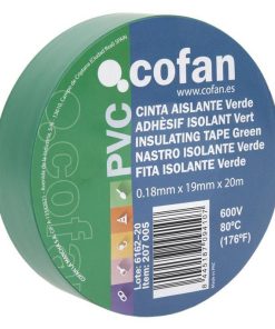 CINTA AISLANTE 180 Micras VERDE 19mmX20 Metros
