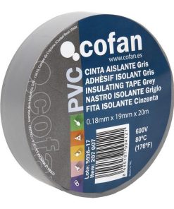 CINTA AISLANTE 180 Micras GRIS 19mmX20 Metros