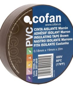 CINTA AISLANTE 180 Micras MARRON 19mmX20 Metros venta unitaria