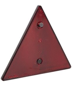 CATADIÓPTRICO TRIANGULAR ROJO 155 X 137 MM CON AGUJERO Y TORNILLOS