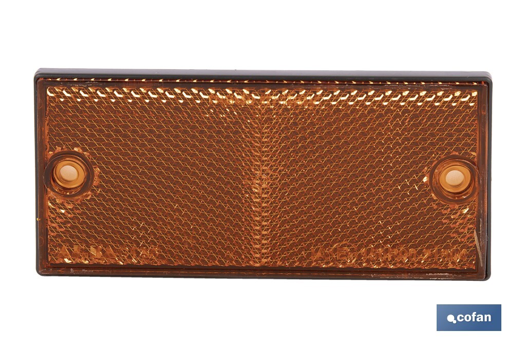 CATADIÓPTRICO RECTANGULAR ÁMBAR 106 X 50 MM CON AGUJERO SIN TORNILLO CON ADHESIVO 2 CATADIÓPTRICO RECTANGULAR ÁMBAR 106 X 50 MM CON AGUJERO SIN TORNILLO CON ADHESIVO - Imagen 2