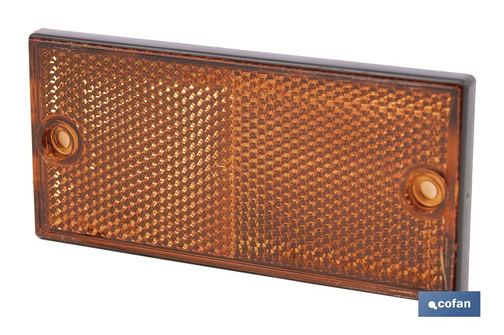 CATADIÓPTRICO RECTANGULAR ÁMBAR 106 X 50 MM CON AGUJERO SIN TORNILLO CON ADHESIVO 3 CATADIÓPTRICO RECTANGULAR ÁMBAR 106 X 50 MM CON AGUJERO SIN TORNILLO CON ADHESIVO - Imagen 3