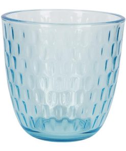 PACK 6 VASOS DE AGUA VIDRIO 29 CL COLOR AZUL MODELO ÓPALO
