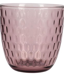 PACK 6 VASOS DE AGUA VIDRIO 29 CL COLOR PURPURA CLARO MODELO ÓPALO