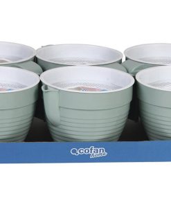 GRASERA COLADOR 500ml MODELO ALBAHACA VERDE AGUA 16.5X12X10cm