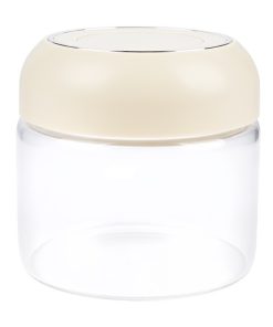 Alternative view of BOTE DE VIDRIO BOROSILICATO CON TAPA BEIGE GAMA LAUREL 400 ML