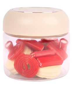 BOTE DE VIDRIO BOROSILICATO CON TAPA BEIGE GAMA LAUREL 400 ML
