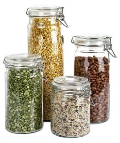 Alternative view of SET 4  FRASCOS CRISTAL+ CLIP ACERO 2100ML,1500ML,1150ML,750ML
