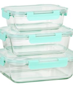 SET DE 3 RECIPIENTES DE BOROSILICATO MODELO AGATHA 640 ML -1040 ML-1520 ML