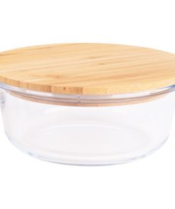 SET DE 2 RECIPIENTES DE BOROSILICATO CON TAPA DE BAMBÚ MODELO PANDA 620 ML - 950 ML