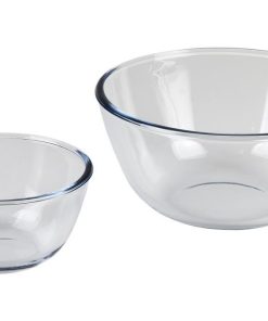 SET DE 2 ENSALADERAS DE VIDRIO BOROSILICATO MODELO BARITINA 800 ML - 2700 ML