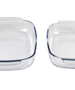 Alternative view of SET DE 2 FUENTES OVALADAS ANCHAS DE VIDRIO BOROSILICATO MODELO BARITINA 2700 ML - 3800 ML