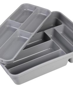 CUBERTERO GRIS 40X30X7 cm DOS ALTURAS venta unitaria 5 CUBERTERO GRIS 40X30X7 cm DOS ALTURAS venta unitaria