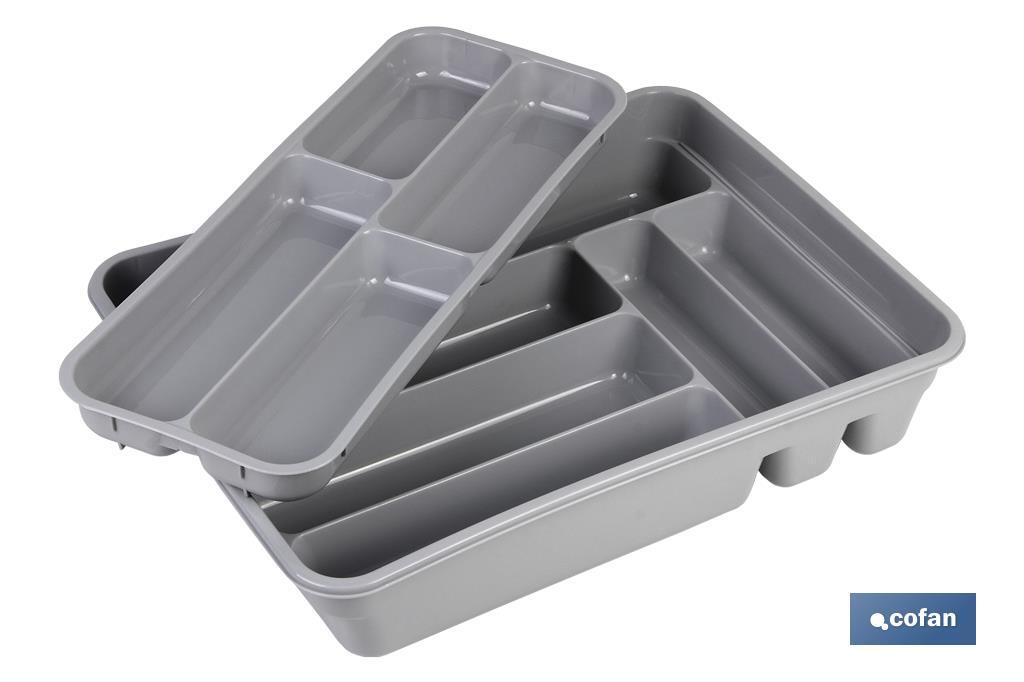 CUBERTERO GRIS 40X30X7 cm DOS ALTURAS venta unitaria 2 CUBERTERO GRIS 40X30X7 cm DOS ALTURAS venta unitaria - Imagen 2