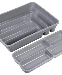 CUBERTERO GRIS 40X30X7 cm DOS ALTURAS venta unitaria 6 CUBERTERO GRIS 40X30X7 cm DOS ALTURAS venta unitaria