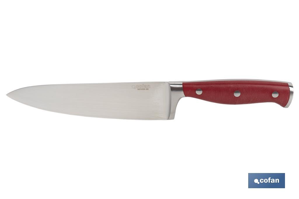 CUCHILLO COCINA HOJA 17cm MODELO AGUACEJO ROJO 1 CUCHILLO COCINA HOJA 17cm MODELO AGUACEJO ROJO