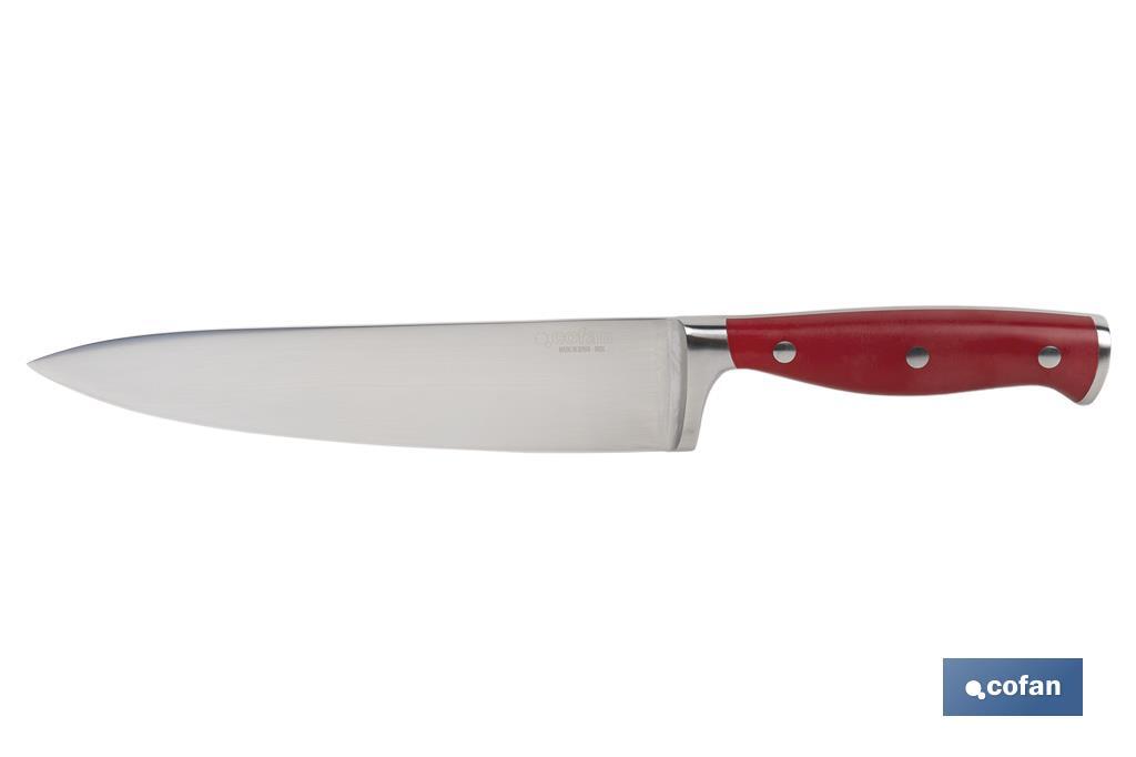 CUCHILLO COCINA HOJA 20cm MODELO AGUACEJO ROJO 1 CUCHILLO COCINA HOJA 20cm MODELO AGUACEJO ROJO