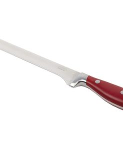 Alternative view of CUCHILLO JAMONERO/SALMONERO HOJA 25cm MODELO AGUACEJO ROJO