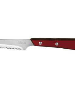 PACK 3 CUCHILLO CHULETERO MICRODENTADO HOJA 10cm  MODELO GULASH ROJO
