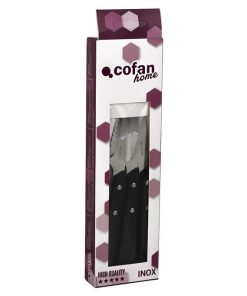 Alternative view of PACK 3 CUCHILLO CHULETERO MICRODENTADO HOJA 10cm  MODELO GULASH NEGRO