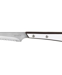 PACK 3 CUCHILLO CHULETERO  MICRODENTADO HOJA 10cm  MODELO GULASH BLANCO