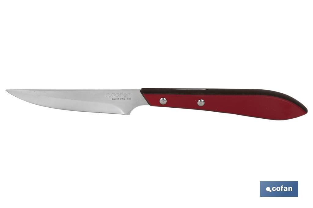 PACK 3 CUCHILLO DE MESA CON FILO HOJA 10cm MODELO GULASH ROJO 1 PACK 3 CUCHILLO DE MESA CON FILO HOJA 10cm MODELO GULASH ROJO