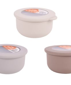 SET DE 3 RECIPIENTES REDONDOS CON TAPA 100 ML, 250 ML, 500 ML