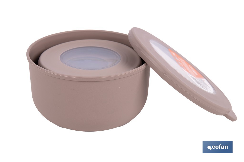 SET DE 3 RECIPIENTES REDONDOS CON TAPA 100 ML, 250 ML, 500 ML 4 SET DE 3 RECIPIENTES REDONDOS CON TAPA 100 ML, 250 ML, 500 ML - Imagen 4