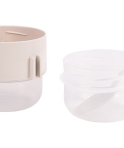 SET DE 3 RECIPIENTES CON TAPA, CUCHARA Y COMPARTIMIENTO INTERIOR 200ML+200ML