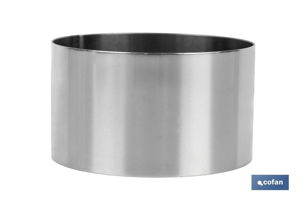 MOLDE REDONDO PARA EMPLATAR ACERO INOXIDABLE 8 X 4.5 CM 1 MOLDE REDONDO PARA EMPLATAR ACERO INOXIDABLE 8 X 4.5 CM