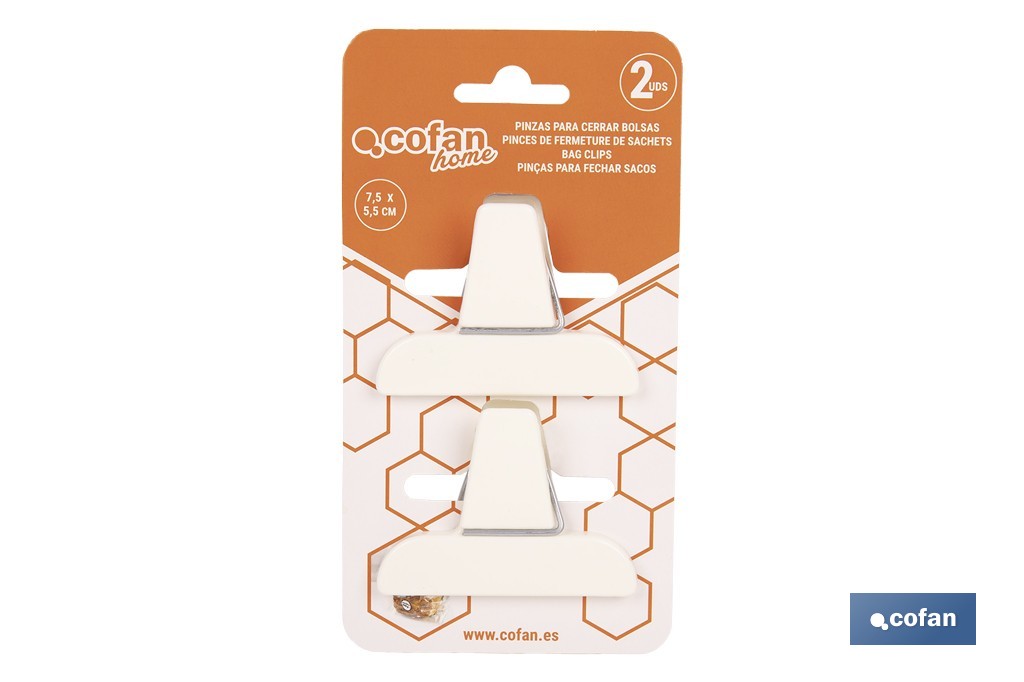 PACK DE 2 PINZAS PARA CERRAR BOLSAS DE COMIDA 7,5 X 5,5 CM 4 PACK DE 2 PINZAS PARA CERRAR BOLSAS DE COMIDA 7,5 X 5,5 CM - Imagen 4