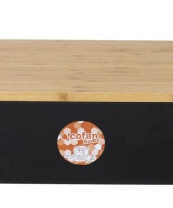 Alternative view of PANERA CON TAPA DE BAMBÚ COLOR NEGRO/MADERA 36 X 24 X13 CM