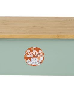 Alternative view of PANERA CON TAPA DE BAMBÚ COLOR VERDE/MADERA 36 X 24 X13 CM