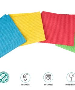 PACK DE 4 BAYETAS DE ALTA CALIDAD AZUL, ROJO, AMARILLO , VERDE 38 X 35 CM