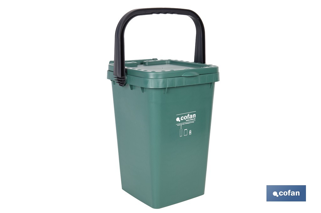 CONTENEDOR VERDE PARA VIDRIO 25L. 1 CONTENEDOR VERDE PARA VIDRIO 25L.