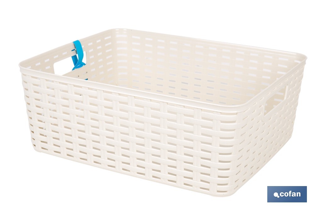 CESTA MULTIUSOS 12L 36X28X13.5 cm BEIGE 3 CESTA MULTIUSOS 12L 36X28X13.5 cm BEIGE - Imagen 3